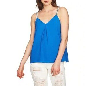 𝅺1. State Embroidered Strap Cami Gypsy Night Zen Blue New NWTS Blouse Small (O)